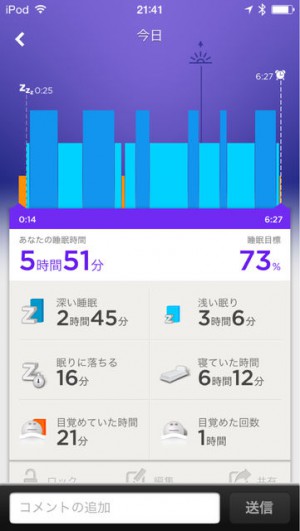 睡眠の質がわかると楽しい。 