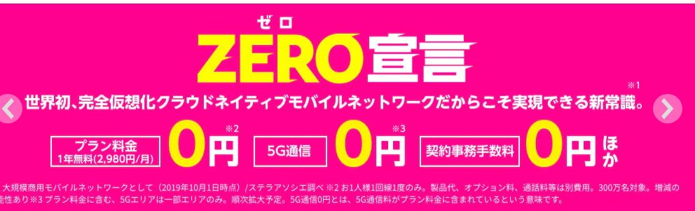 楽天モバイル　手数料ゼロ