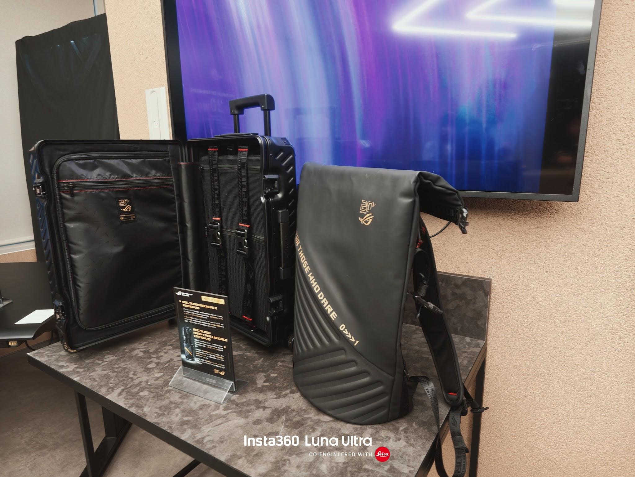 ROG 20周年のバックパックとハードケース旅行荷物の展示
